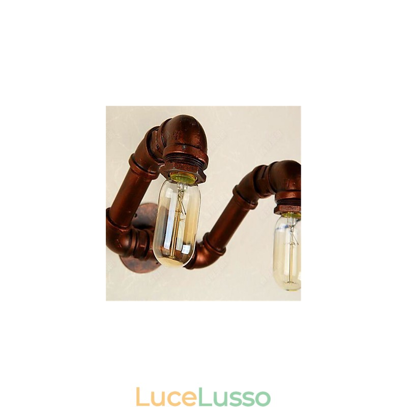American Bar Xiang Lampada da parete per corridoio della camera da letto con tubo dell'acqua Lampada da parete in ferro industriale retrò