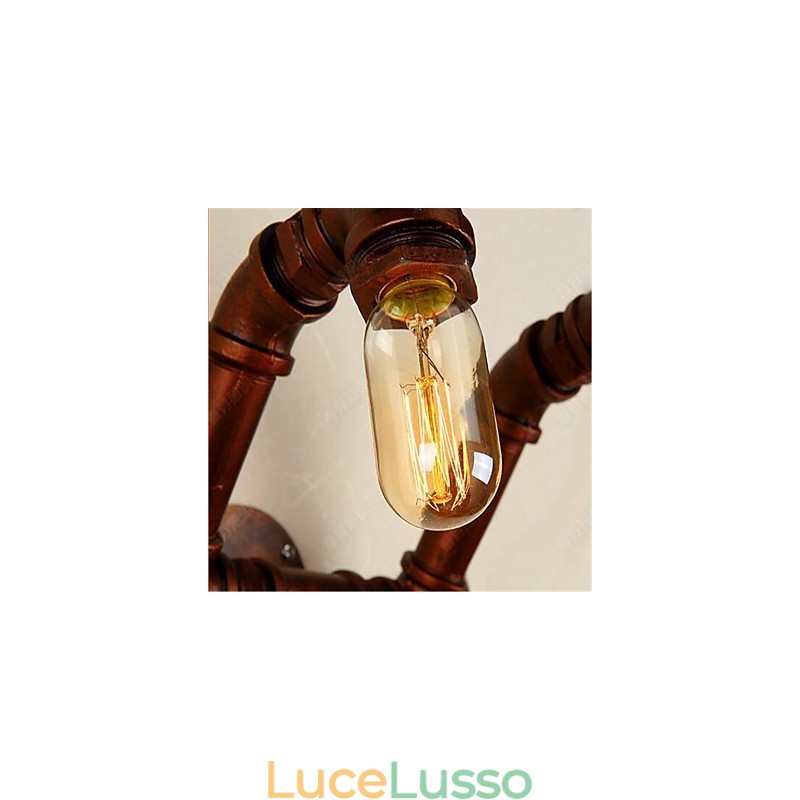 American Bar Xiang Lampada da parete per corridoio della camera da letto con tubo dell'acqua Lampada da parete in ferro industriale retrò
