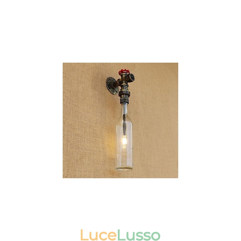 Applique da parete rustica in bronzo per luce ambientale