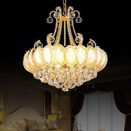 Lampadario moderno di lusso in cristallo con luce pendente, diametro 50 cm, contiene 8 lampadine.