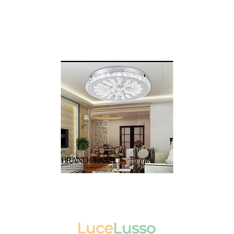 Cristallo Flush Mount Moderno Contemporaneo Soggiorno Letto Sala da pranzo Bambini Metallo