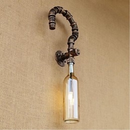 Lampada da parete retrò American Village Creative Industry Wind Designer Water Bottle Lampada da parete Ambra