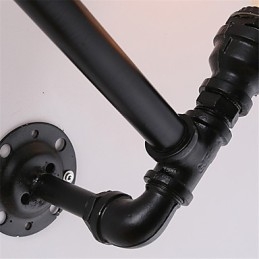 2 teste Vintage Industrial Pipe Wall Lights Nero Luci creative Ristorante Caffetteria Bar Decorazione illuminazione