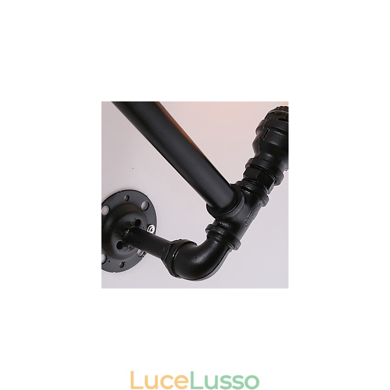 2 teste Vintage Industrial Pipe Wall Lights Nero Luci creative Ristorante Caffetteria Bar Decorazione illuminazione