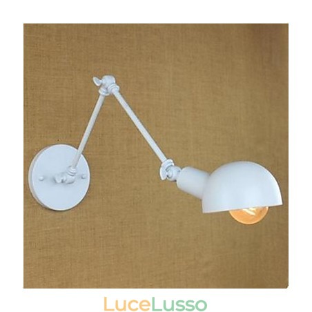 Lampada da parete bianca da festival in ferro battuto con braccio lungo Lampada da parete bianca da festival in ferro battuto con braccio lungo