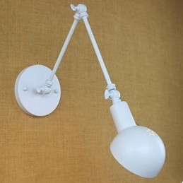 Lampada da parete bianca da festival in ferro battuto con braccio lungo