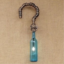 Lampada da parete retrò American Village Creative Industry Wind Designer Water Bottle Lampada da parete