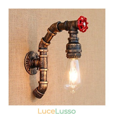 Applique da parete rustica in ottone anticato per luce ambientale Applique da parete rustica in ottone anticato per luce ambientale