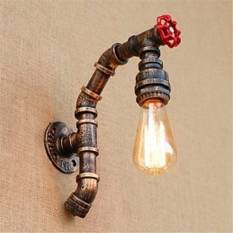 Applique da parete rustica in ottone anticato per luce ambientale