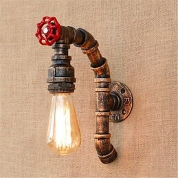 Applique da parete rustica in ottone anticato per luce ambientale