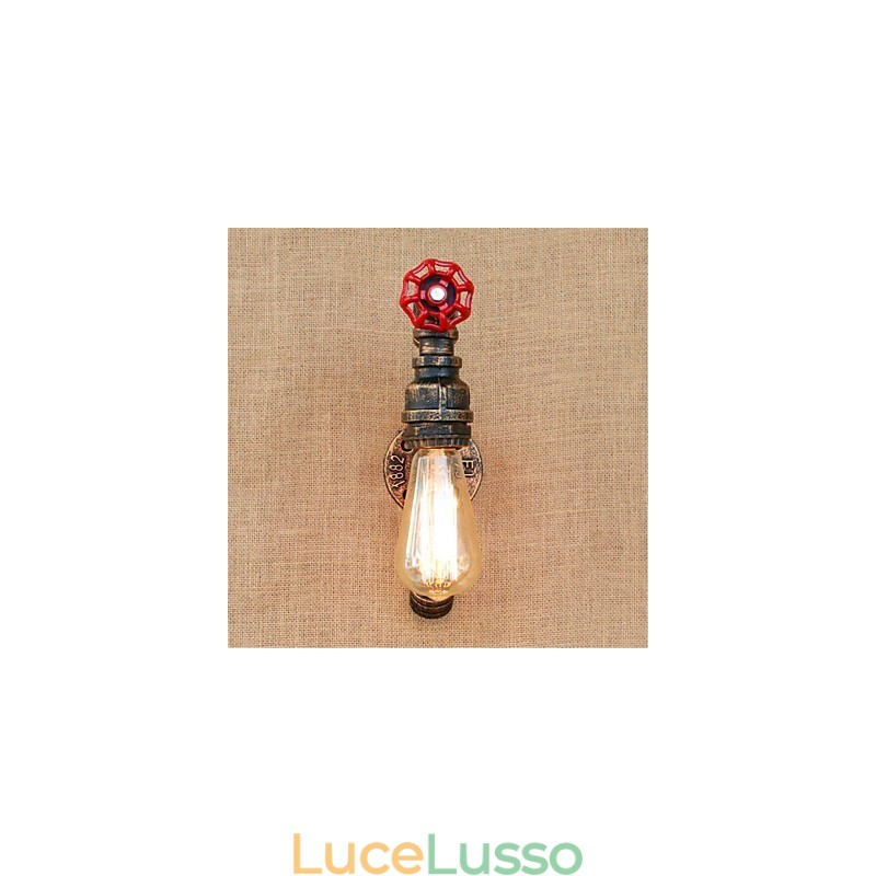Applique da parete rustica in ottone anticato per luce ambientale