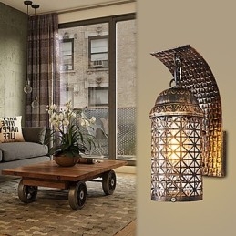 Dipinto rustico Lodge Caratteristica per applique da parete in stile mini Uplight Applique da parete