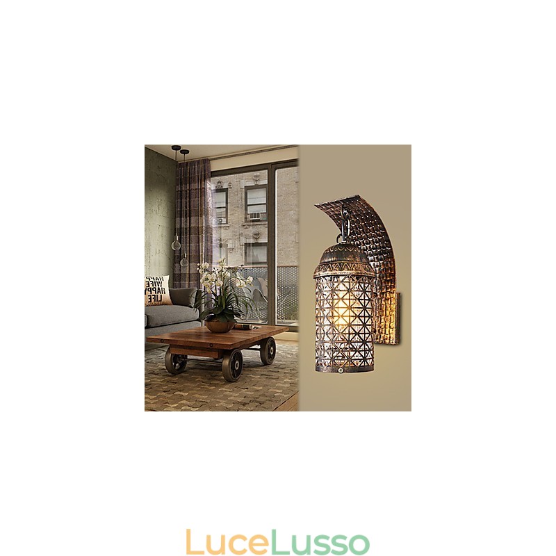 Dipinto rustico Lodge Caratteristica per applique da parete in stile mini Uplight Applique da parete