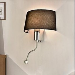 Lampada da comodino in tessuto per corridoio della camera da letto dell'hotel con interruttore americano per lampada da comodino