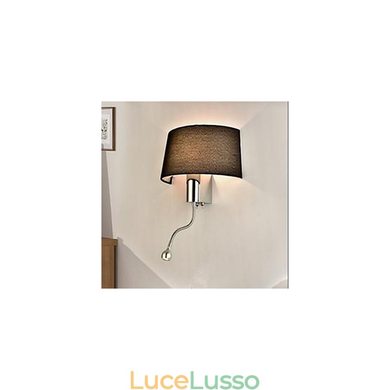 Lampada da comodino in tessuto per corridoio della camera da letto dell'hotel con interruttore americano per lampada da comodino