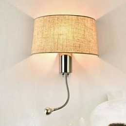 Lampada da comodino in tessuto per corridoio della camera da letto dell'hotel con interruttore americano per lampada da comodino