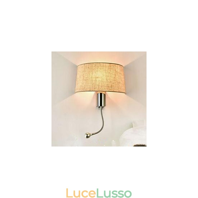 Lampada da comodino in tessuto per corridoio della camera da letto dell'hotel con interruttore americano per lampada da comodino