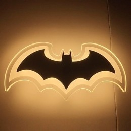 Applique da parete moderna in acrilico a forma di pipistrello, lampada da comodino, applique da parete, luci da corridoioV