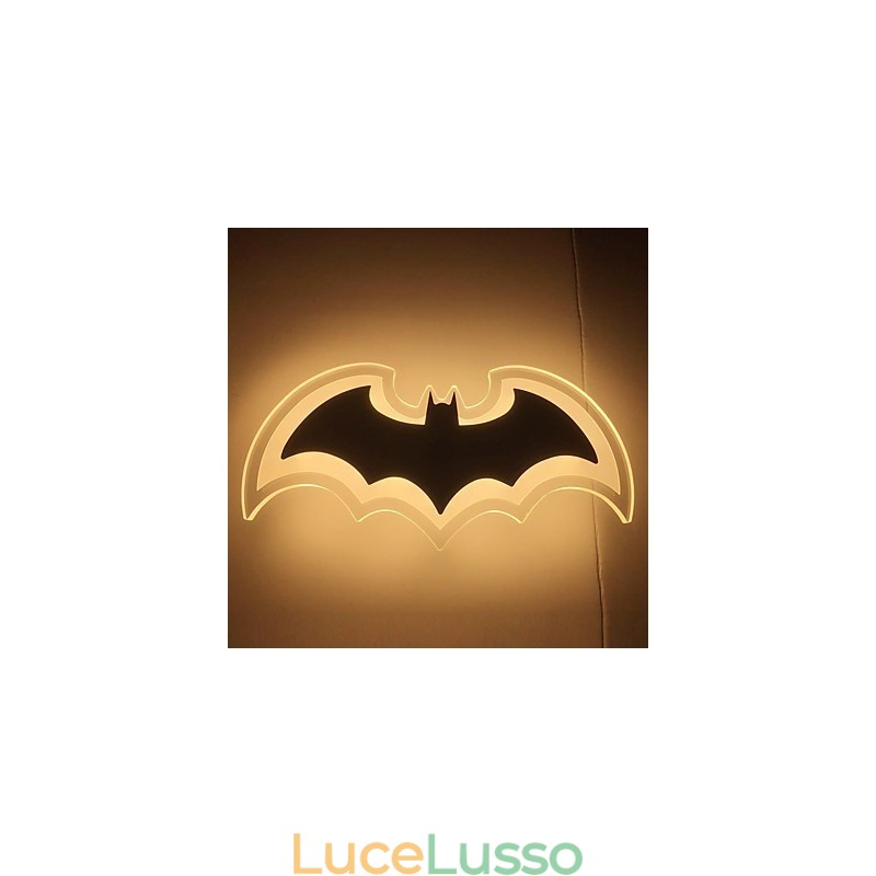Applique da parete moderna in acrilico a forma di pipistrello, lampada da comodino, applique da parete, luci da corridoioV