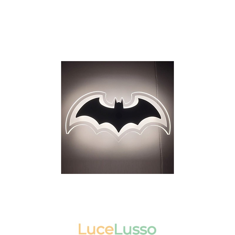 Applique da parete moderna in acrilico a forma di pipistrello, lampada da comodino, applique da parete, luci da corridoioV