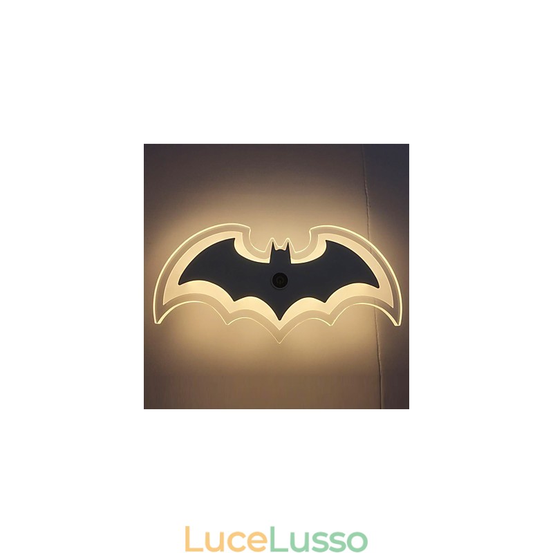 Applique da parete moderna in acrilico a forma di pipistrello, lampada da comodino, applique da parete, luci da corridoioV