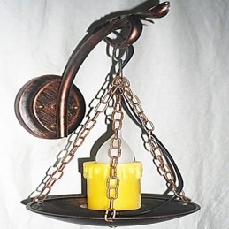 Dipinto rustico Lodge Caratteristica per applique da parete in stile Mini Uplight Applique da parete