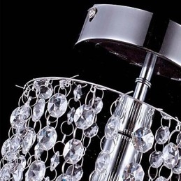 Lampadario moderno in cristallo trasparente K9 cromato a 1 luce con 1 lampadina