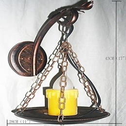 Dipinto rustico Lodge Caratteristica per applique da parete in stile Mini Uplight Applique da parete