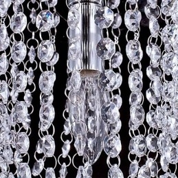 Lampadario moderno in cristallo trasparente K9 cromato a 1 luce con 1 lampadina