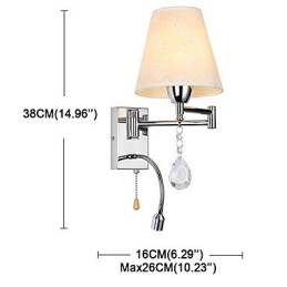Lampada da parete per camera da letto Lampada da lettura Lampada in tessuto