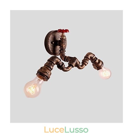 Applique da parete vintage in tubo industriale luci creative illuminazione decorativa per ristoranti, bar e caffetterie con 2 luci finitura verniciata