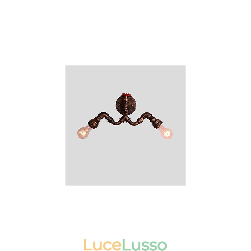 Applique da parete vintage in tubo industriale luci creative illuminazione decorativa per ristoranti, bar e caffetterie con 2 luci finitura verniciata