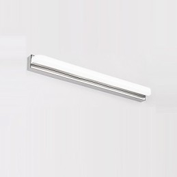 Lampada da parete per illuminazione da bagno moderna e contemporanea cromata integrata per luce ambientale