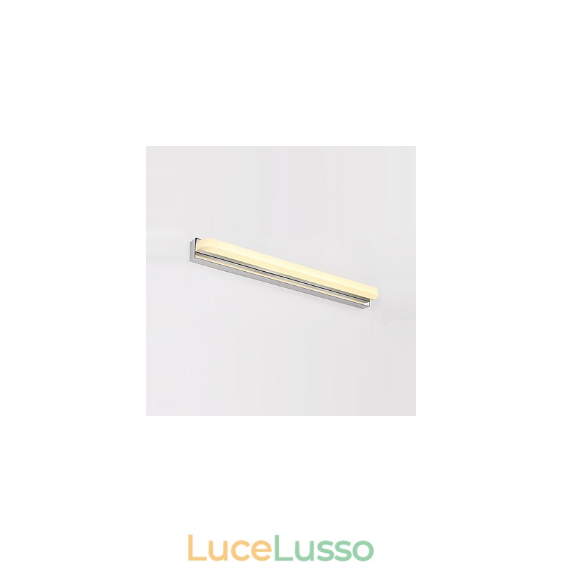 Lampada da parete per illuminazione da bagno moderna e contemporanea cromata integrata per luce ambientale
