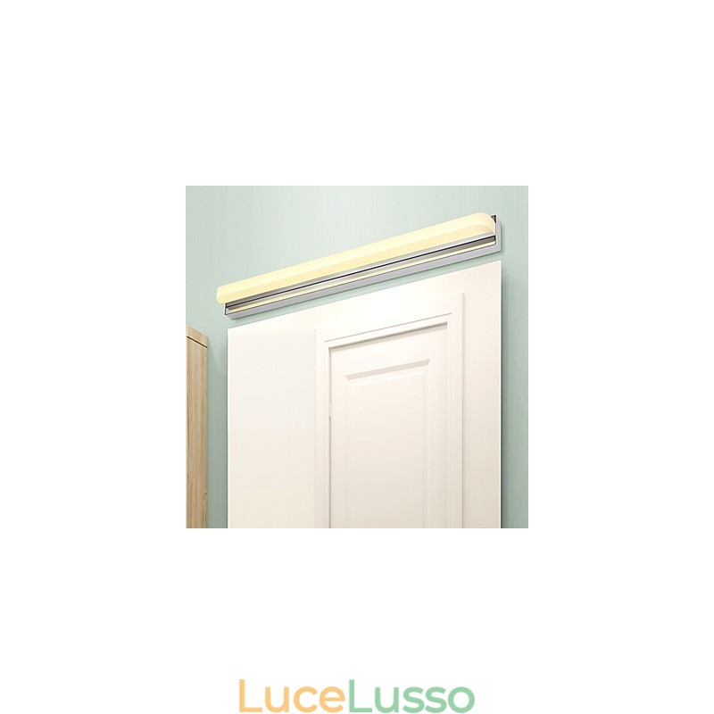 Lampada da parete per illuminazione da bagno moderna e contemporanea cromata integrata per luce ambientale