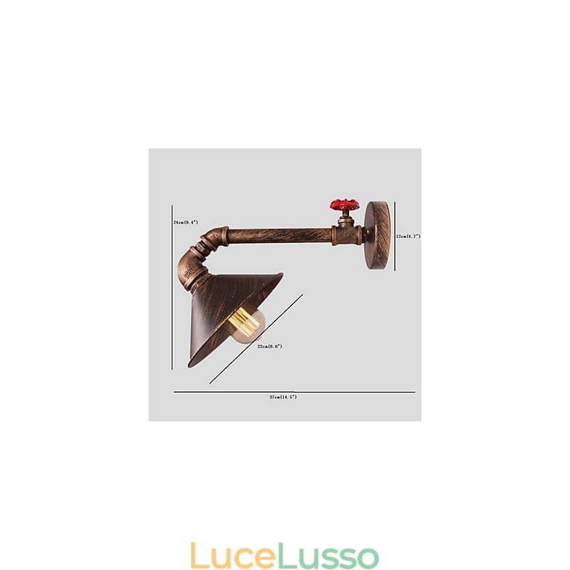 Applique da parete con tubi dell'acqua, stile retrò industriale, creativo, country, in metallo, per ristoranti, bar, tavoli da bar, applique da parete