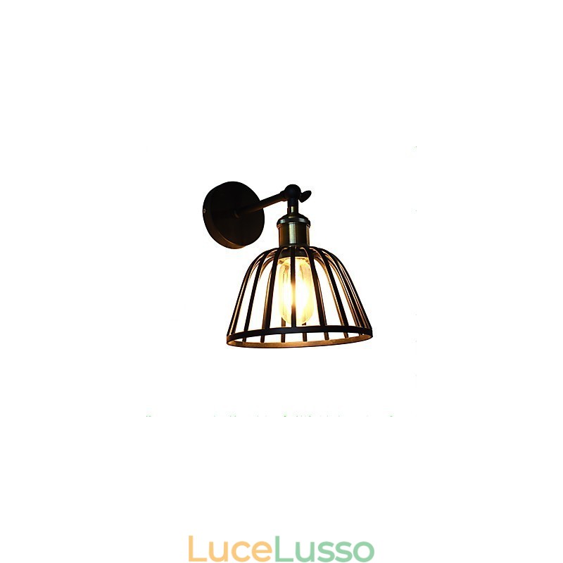 Lampada da parete in acciaio verniciato chiaro, decorazione da caffè americano nero opaco, lampada da parete retrò, lampada a spada laser sulla parete