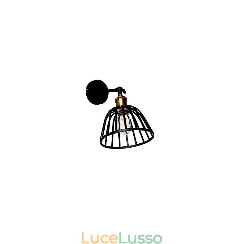 Lampada da parete in acciaio verniciato chiaro, decorazione da caffè americano nero opaco, lampada da parete retrò, lampada a spada laser sulla parete