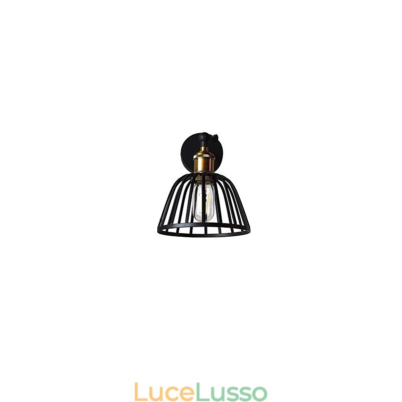 Lampada da parete in acciaio verniciato chiaro, decorazione da caffè americano nero opaco, lampada da parete retrò, lampada a spada laser sulla parete