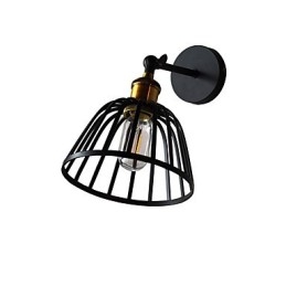 Lampada da parete in acciaio verniciato chiaro, decorazione da caffè americano nero opaco, lampada da parete retrò, lampada a spada laser sulla parete