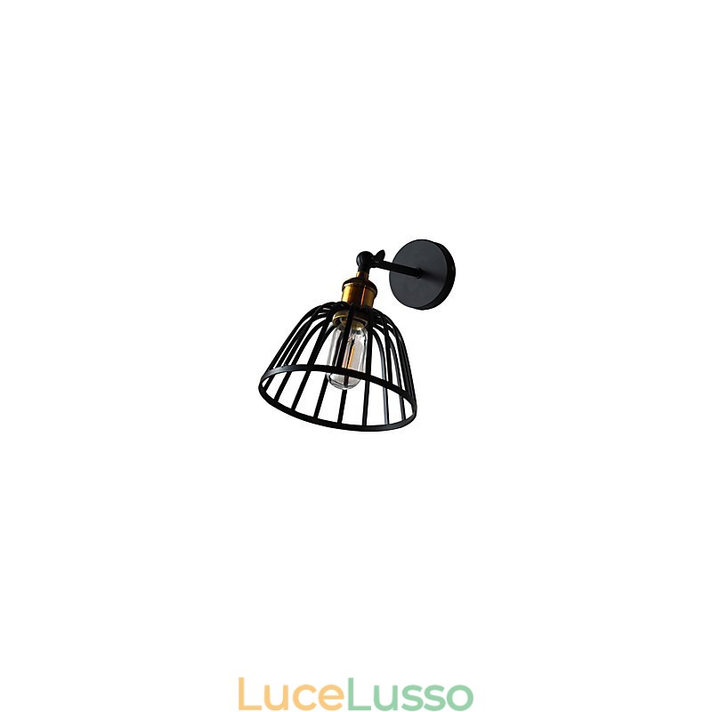 Lampada da parete in acciaio verniciato chiaro, decorazione da caffè americano nero opaco, lampada da parete retrò, lampada a spada laser sulla parete