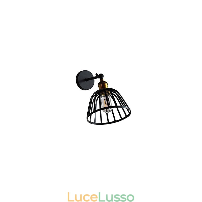 Lampada da parete in acciaio verniciato chiaro, decorazione da caffè americano nero opaco, lampada da parete retrò, lampada a spada laser sulla parete
