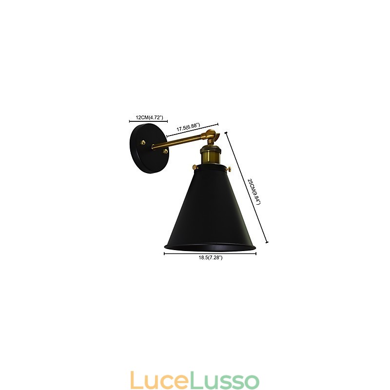 Lampada da parete singola in ferro con vernice Light Buzz, lampada da parete con spada laser nera stupida