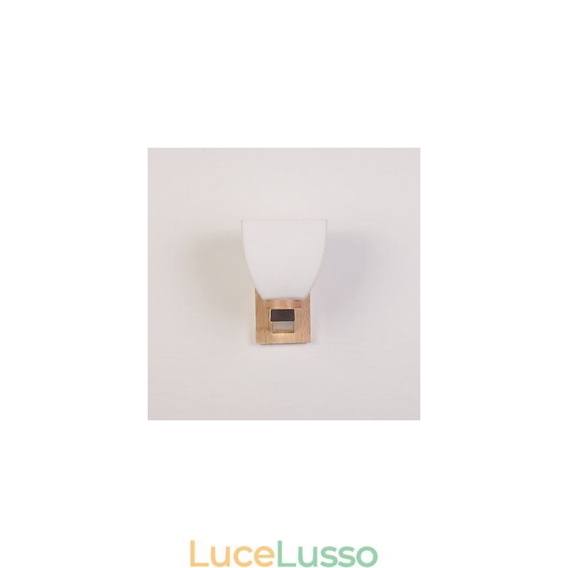 Lampada da parete semplice Lampada da comodino con paralume in vetro e legno massello per camera da letto Cassettiera Soggiorno Cameretta per bambini Dormitorio universitario Tavolino da caffè Libreria