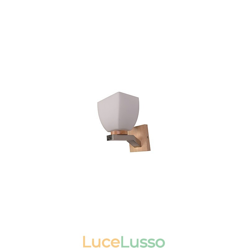 Lampada da parete semplice Lampada da comodino con paralume in vetro e legno massello per camera da letto Cassettiera Soggiorno Cameretta per bambini Dormitorio universitario Tavolino da caffè Libreria