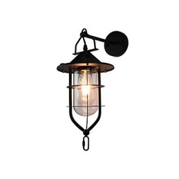 Lampada da parete in acciaio verniciato chiaro, decorazione da caffè americano nero opaco, lampada da parete retrò, lampada a spada laser sulla parete