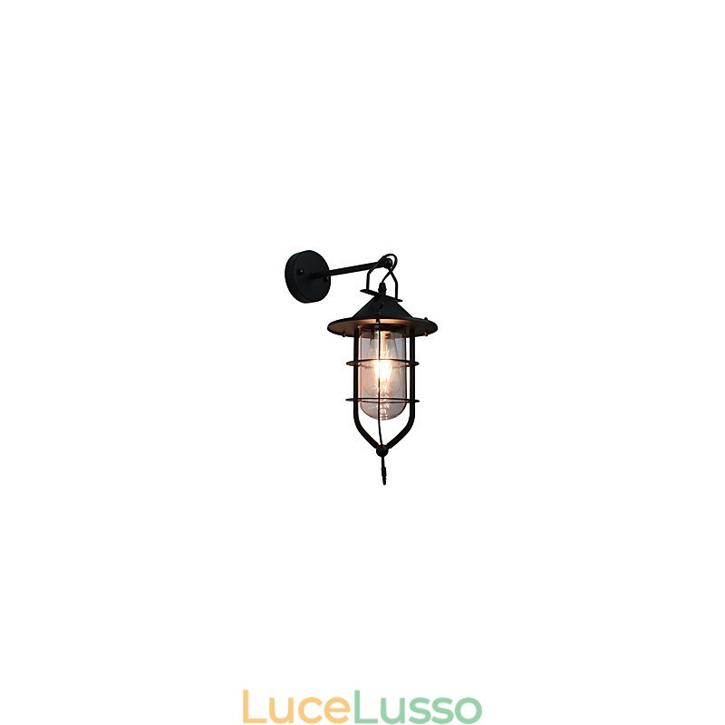 Lampada da parete in acciaio verniciato chiaro, decorazione da caffè americano nero opaco, lampada da parete retrò, lampada a spada laser sulla parete