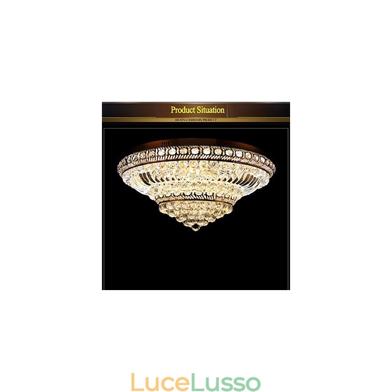 Moderna lampada da soffitto in cristallo di lusso che assorbe la luce a cupola, diametro 60 cm