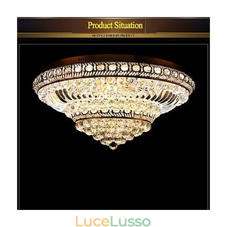 Moderna lampada da soffitto in cristallo di lusso che assorbe la luce a cupola, diametro 60 cm Moderna lampada da soffitto in cristallo di lusso che assorbe la luce a cupola, diametro 60 cm