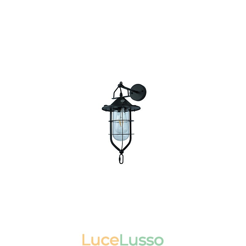 Lampada da parete in acciaio verniciato chiaro, decorazione da caffè americano nero opaco, lampada da parete retrò, lampada a spada laser sulla parete